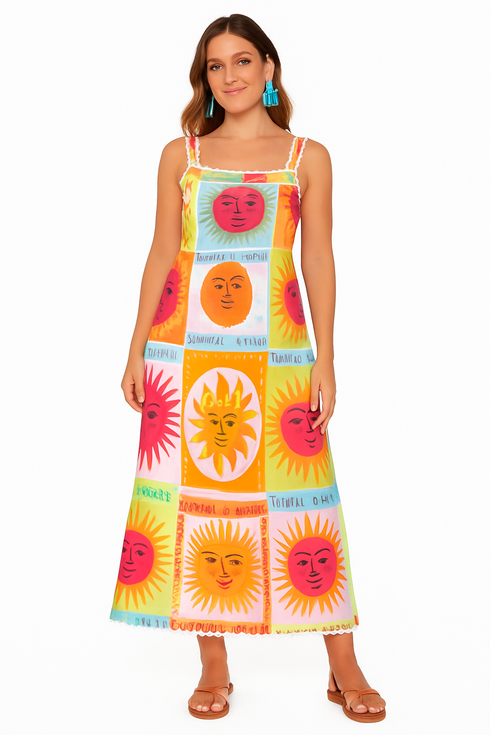 'Harajuku' Sun Print Maxi Dress Celes Fashion